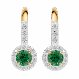 Gyémánt és smaragd köves fülbevaló