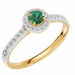 Gyémánt és smaragd köves gyűrű