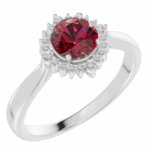 Gyémánt és rubin köves arany gyűrű