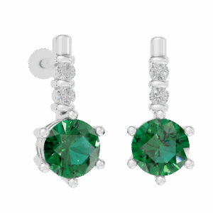Gyémánt és samaragd köves fülbevaló